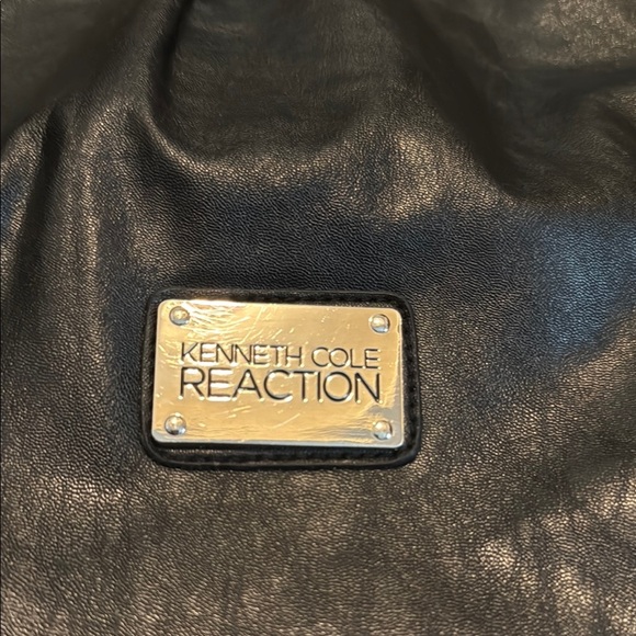 Kenneth Cole Reaction Black and Silver Shoulder Bag with Metallic Accents - Picture 2 of 12